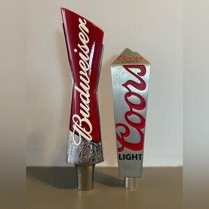 Budweiser and Coors Light Tap Handles